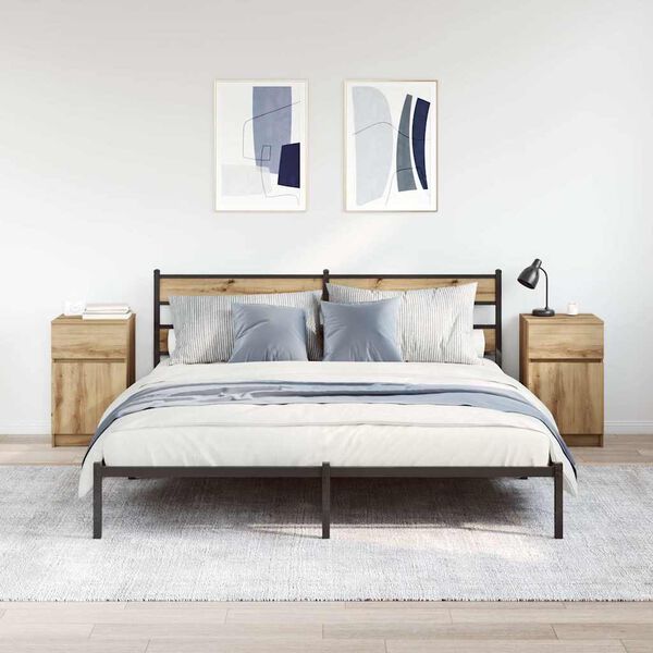 vidaXL Nattbord 2 stk artisan eik 39x35x65 cm konstruert tre