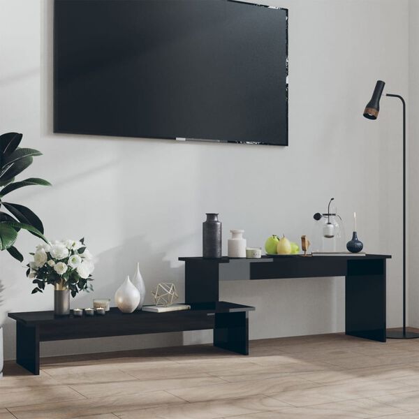 vidaXL TV-benk h&oslash;yglans svart 180x30x43 cm konstruert tre