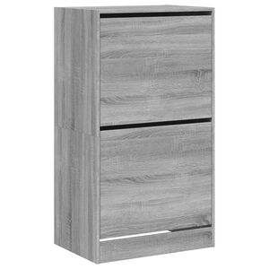 vidaXL Skoskap med 2 vippeskuffer gr&aring; sonoma 60x42x108 cm