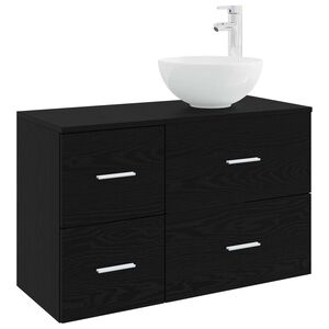 vidaXL Baderomsinnredningssett 2 pcs Svart eik Konstruert tre