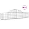 vidaXL Gabionkurver buede 11 stk 200x30x40/60 cm galvanisert jern