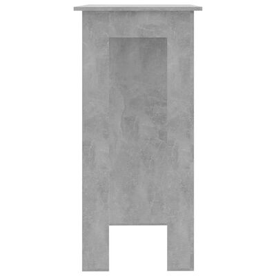vidaXL Barbord med hylle betonggrå 102x50x103,5 cm sponplate