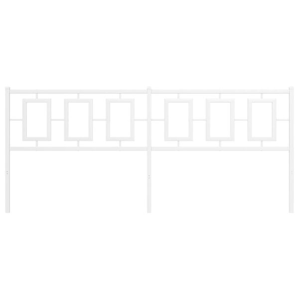 vidaXL Utskiftbar sengegavl i metall hvit 200 cm