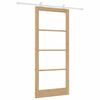 vidaXL Skyved&oslash;r ORKDAL Naturlig 93 x 211 cm Massivt furutre og glass