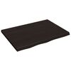 vidaXL Bordplate m&oslash;rkebrun 80x60x(2-4) cm behandlet heltre eik