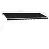 vidaXL Manuell uttrekkbar markise med LED 500x350 cm antrasitt