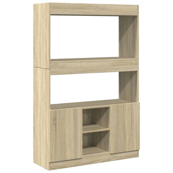 vidaXL Highboard sonoma eik 92x33x140 cm konstruert tre