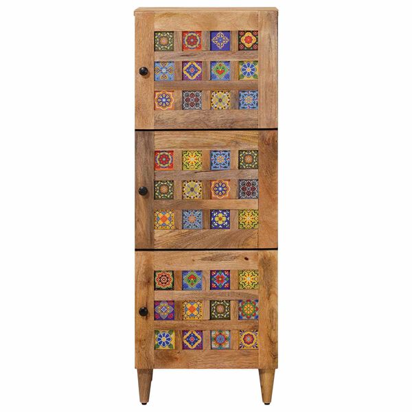 vidaXL H&oslash;yskap med lagring Naturlig 40 x 33 x 110 cm Massiv mango tre