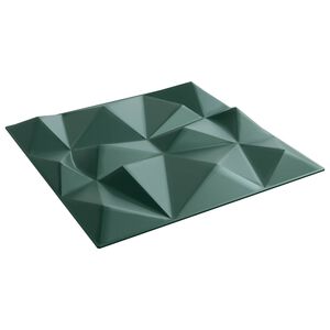 vidaXL Veggpaneler 12 stk. 50 x 50 cm Diamond Gr&oslash;nn XPS Skum