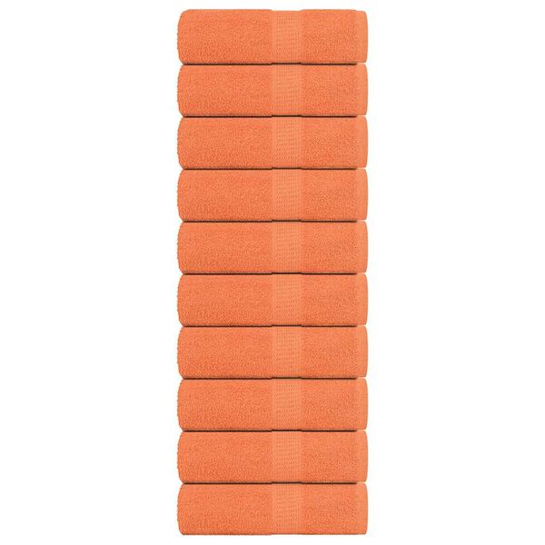 vidaXL Gjesteh&aring;ndkl&aelig;r 10 stk oransje 30x50 cm 360 g/m2 100 % bomull