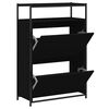 vidaXL Skoskap svart 75x34x112 cm konstruert tre