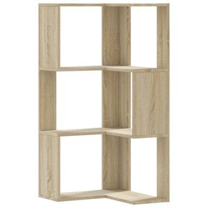 vidaXL Bokhylle hj&oslash;rne 3 lag sonoma eik 50x50x102 cm konstruert tre