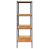 vidaXL 4-etasjers hylleenhet svart og eik 80x40x130 cm