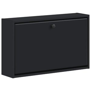 vidaXL Vegghengt skoskap BREDA 71 x 17 x 43 cm Konstruert tre Svart