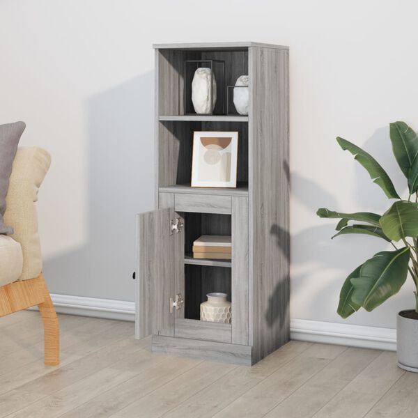 vidaXL Highboard grå sonoma 36x35,5x103,5 cm konstruert tre