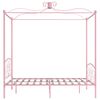 vidaXL Himmelsengeramme rosa metall 140x200 cm