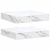 vidaXL Vegghylle 2 pcs Hvit marmor 23 x 23,5 x 4 cm Konstruert tre
