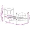 vidaXL Sengeramme i metall med hode- og fotgavl svart 90x190 cm