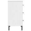 vidaXL Skjenk med 3 skuffer hvit 77x40x79,5 cm heltre OSLO