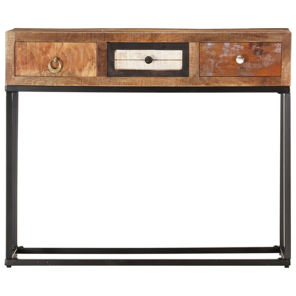 vidaXL Konsollbord gyllen 90x30x75 cm gjenvunnet heltre