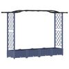 vidaXL Hevet Bed med Trellis og Tak Gr&aring; 207 x 40 x 126 cm PP