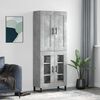 vidaXL Highboard betonggr&aring; 69,5x34x180 cm konstruert tre