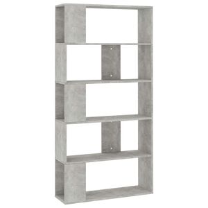 vidaXL Bokhylle/Romdeler betonggr&aring; 80x24x159 cm konstruert tre