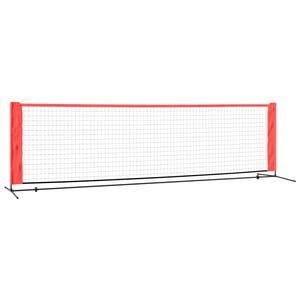 vidaXL Tennisnett svart og r&oslash;d 300x100x87 cm polyester