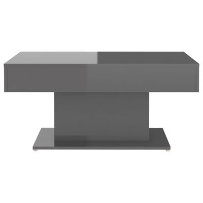 vidaXL Salongbord høyglans grå 96x50x45 cm sponplate