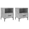 vidaXL Nattbord 2 stk betonggr&aring; 40x35x47,5 cm konstruert tre