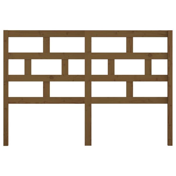 vidaXL Sengegavl honningbrun 126x4x100 cm heltre furu