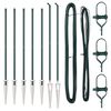 vidaXL Stolpe med bakkenagler for gjerde 7 stk. Gr&oslash;nn
