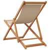 vidaXL Sammenleggbar strandstol beige heltre eukalyptus og stoff