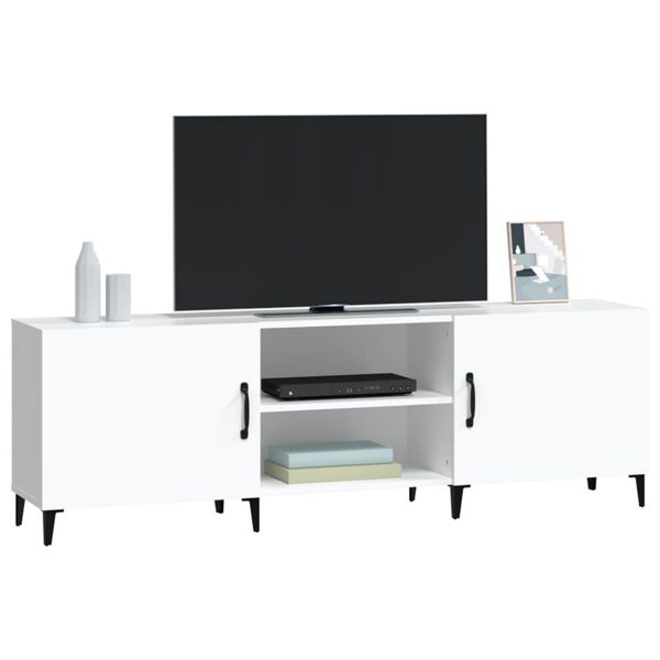 vidaXL TV-benk hvit 150x30x50 cm konstruert tre