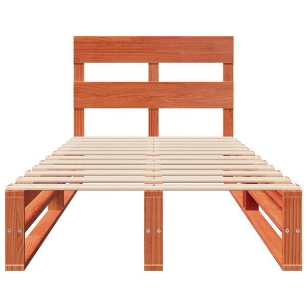 vidaXL Sengeramme uten madrass voksbrun 75x190 cm heltre furu