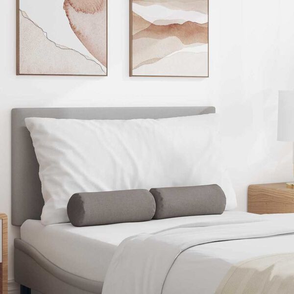 vidaXL Bolster puter 2 pcs Gråbrun Ø 15 x 40 cm stoff