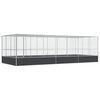 vidaXL Voliere med forlengelse s&oslash;lv 725x307x212 cm st&aring;l