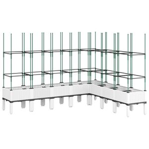 vidaXL Plantekasse med espalier hvit 200x160x142,5 cm PP