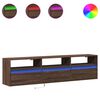 vidaXL Vegghengt TV-benk med LED brun eik 180x31x45 cm