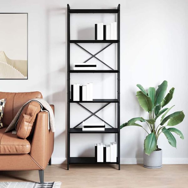 vidaXL Bokhylle Svart Eik 40 x 30 x 85 cm Konstruert tre