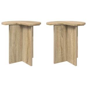 vidaXL Sidetabell 2 pcs Sonoma eik &Oslash; 39 x 38 cm Konstruert tre