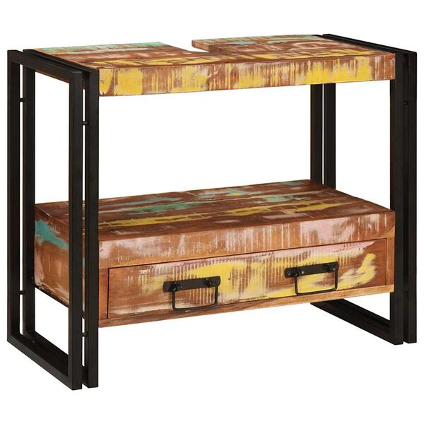 vidaXL Sminkeskap Flerfarget 71 x 33 x 58 cm Massiv Reclaim Tre