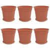 vidaXL Plantepotter 6 pcs Klinker R&oslash;d &Oslash; 19 x 16 cm Plast