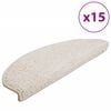 vidaXL Trappematter 15 stk 65x21x4 cm hvite halvrund store