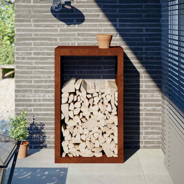 vidaXL Vedstativ 60x40x100 cm oksidert st&aring;l