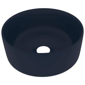vidaXL Luksuri&oslash;s servant rund matt m&oslash;rkebl&aring; 40x15 cm keramisk