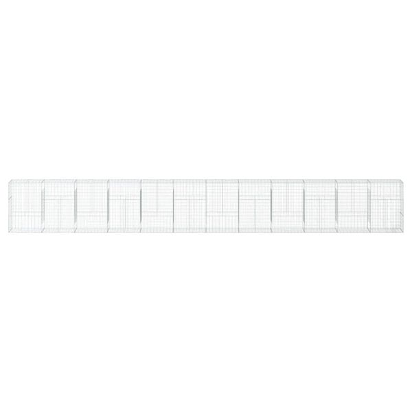 vidaXL Gabionkurv med deksel 1200x50x150 cm galvanisert jern