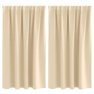 vidaXL M&oslash;rkleggende Gardiner med Ringer 2 pcs Krem 140 x 140 cm