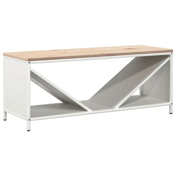 vidaXL Vedstativ med tretopp hvit 100,5x35,5x40 cm