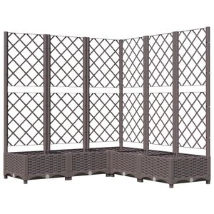 vidaXL Plantekasse med espalier brun 120x120x121,5 cm PP